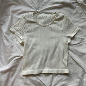 Urban outfitters out from under cropped ribbed tee in white